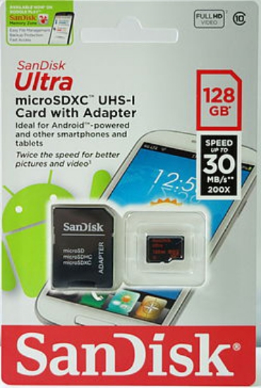 Picture of SANDISK ULTRA MICRO SDHC CARD CLASS 10 128GB
